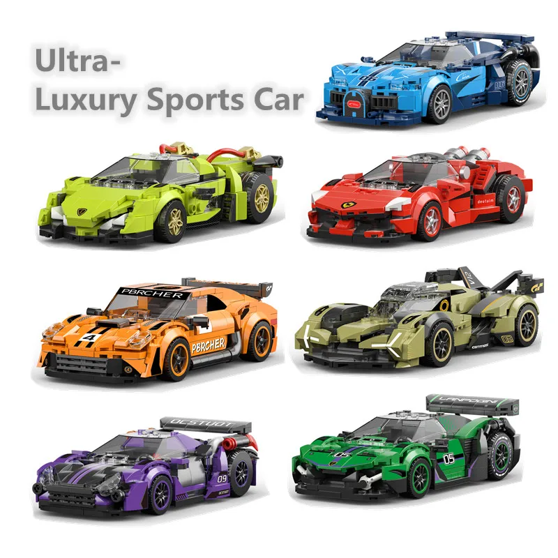 Фото Строительные блоки, супер гоночный автомобиль, скорость, сделай сам, MOC, кирпичи, известный гоночный автомобиль, развивающая игрушка, подарки для мальчиков, забавный подарок на день рождения №1