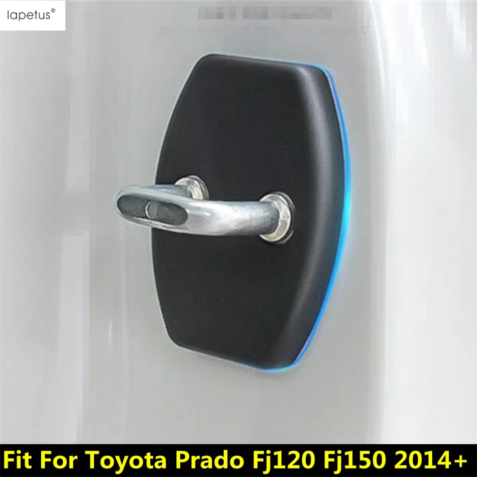 

4 Pcs / Set Black Plastic Car Door Lock Protector Molding Cover Kit Trim Accessories For Toyota Prado Fj120 Fj150 2014 - 2020