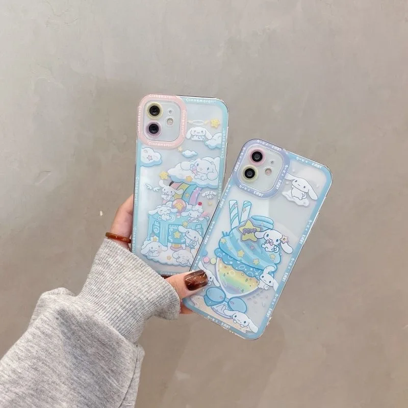 

BanDai Cinnamonroll Cute Cartoon Phone Cases For iPhone 13 12 11 Pro Max XR XS MAX X 2022 Girls Transparent Anti-drop Soft Cover