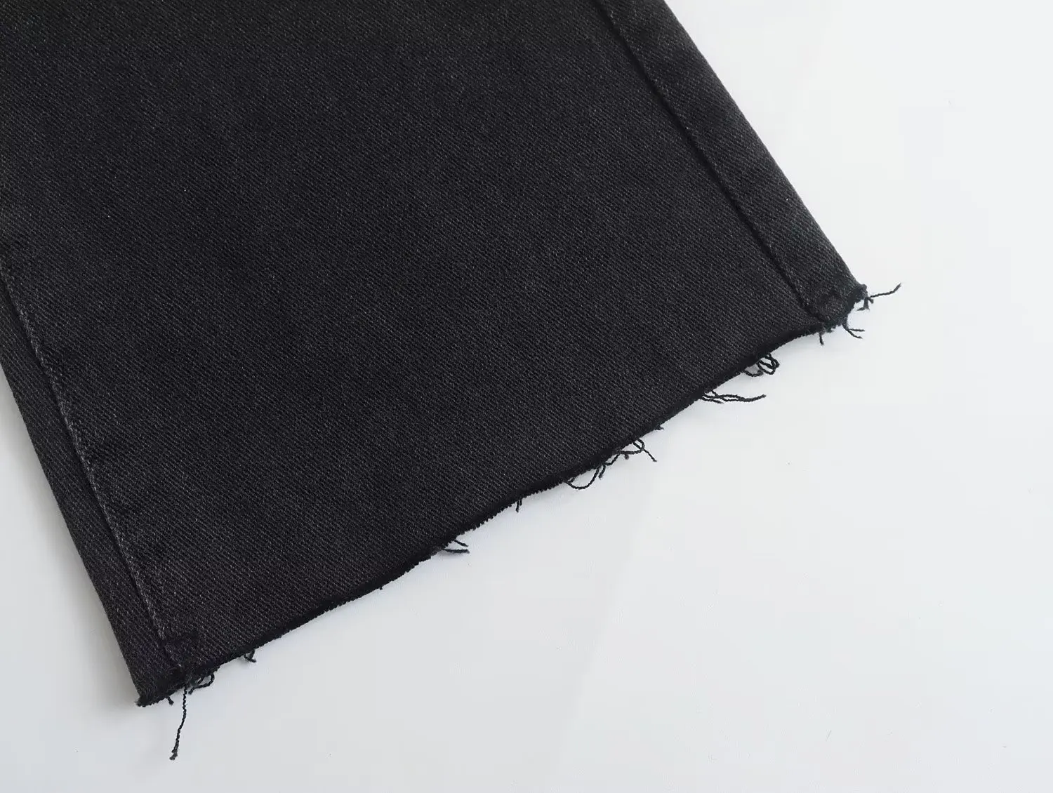 Withered Fashion High Wasit Jeans Single Breasted Slim Denim Pants Black Stretch Jeans Women