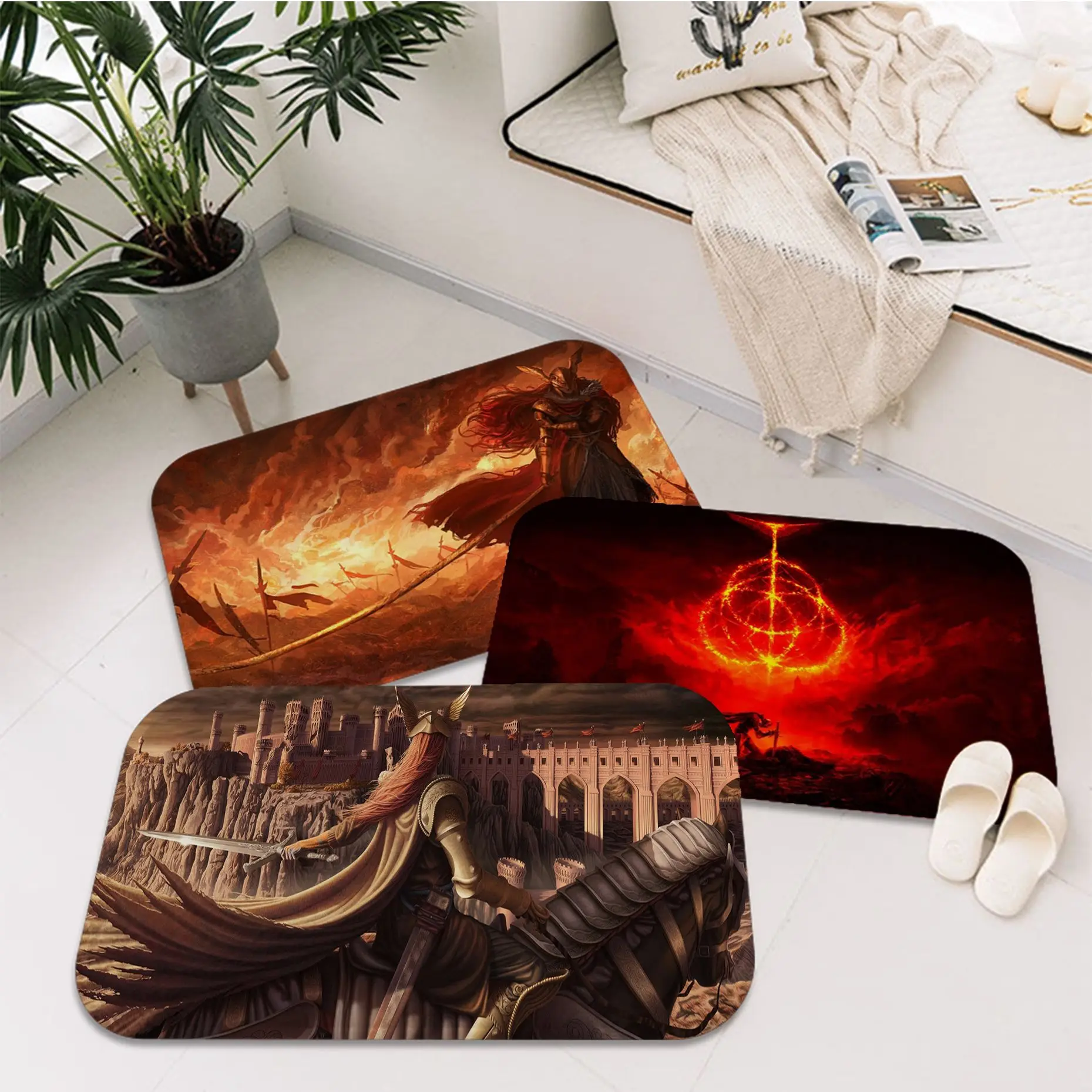 

Elden Ring Game Entrance Door Mat Retro Multiple Choice Living Room Kitchen Rug Non-Slip Hotel Decor Mat