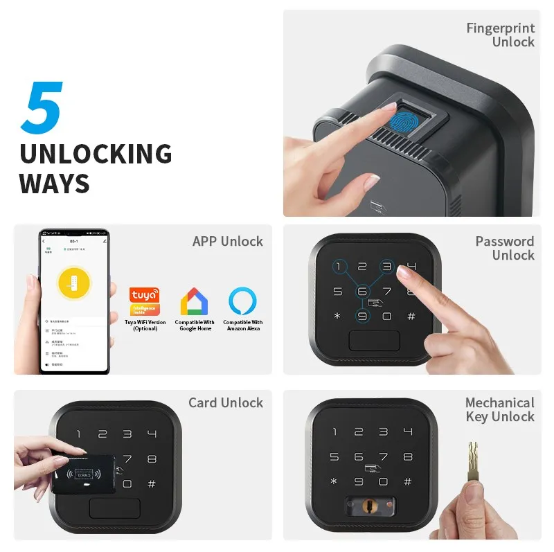 Дверной замок с цифровой клавиатурой и блокировкой отпечатков пальцев