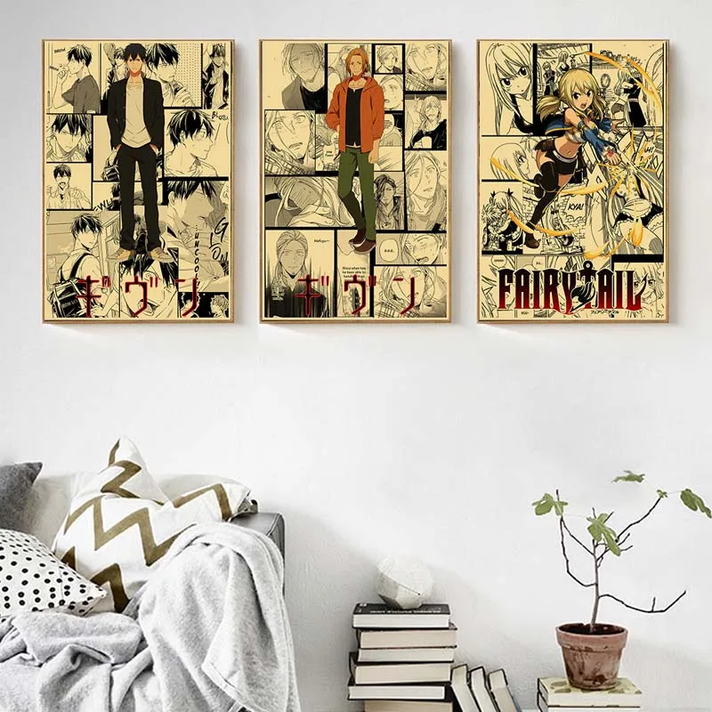 Винтажные Классические Постеры с героями аниме крафт-бумага сказочный