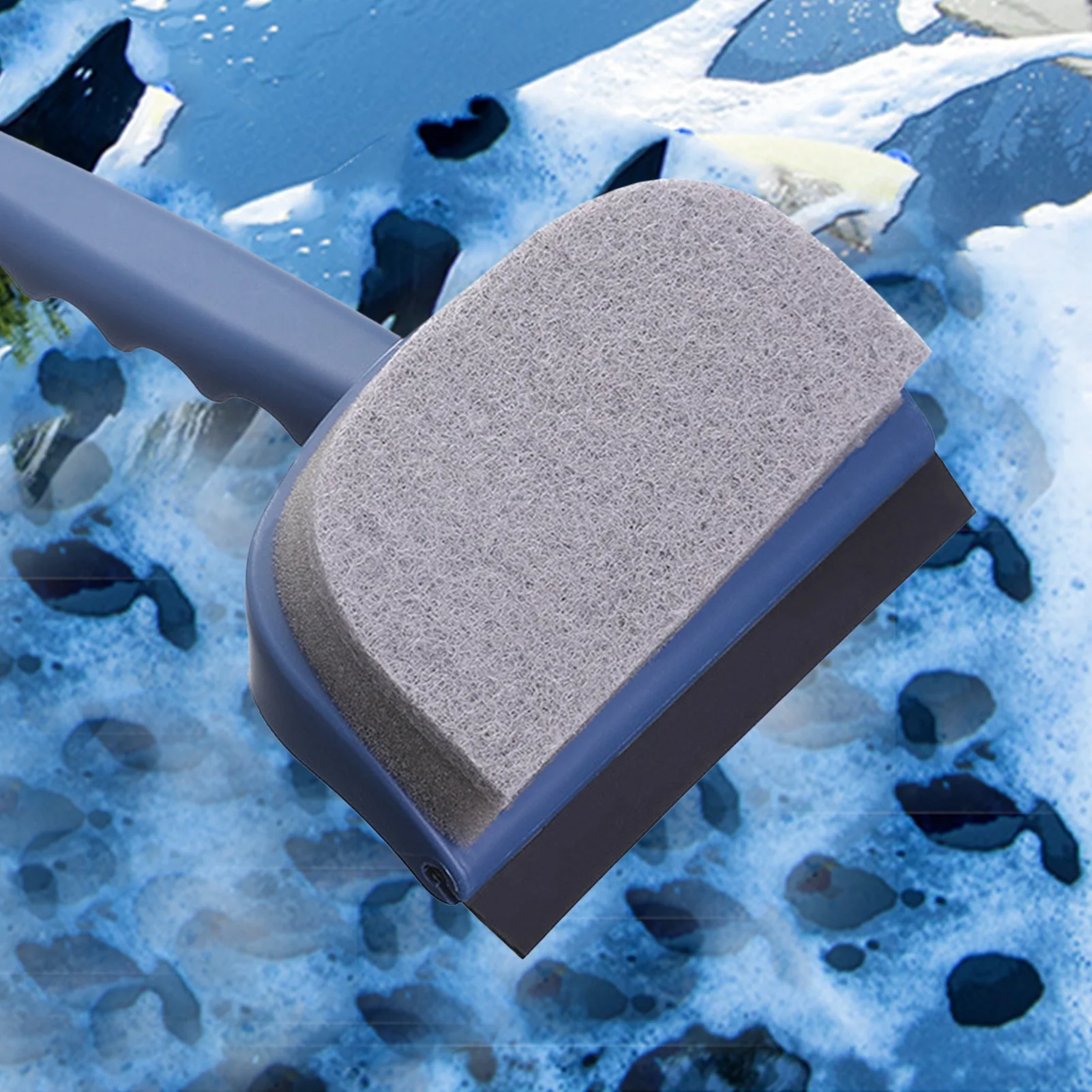 

Glass Cleaning Squeegee Wiper 2 In 1 Scrub Brush For Glass Mirror Cleaning Brush For Bathroom Kitchen Car Window With Handle