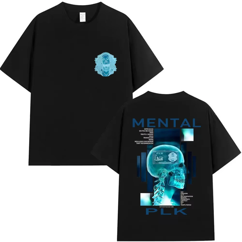 Фото Футболка PLK MENTAL: Новинка, мерч к новому альбому, графический принт, 100% хлопок, мужская/унисекс, оверсайз, плотная, винтажная, готическая, уличная одежда, топы, одежда №1