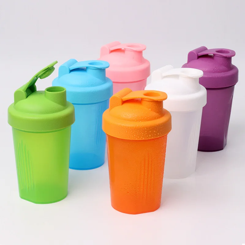 400ML Blender Shaker Bottle Plastic Protein Shakes Bottle with Whisk Ball Leakproof for Powder Protein Shaker Gym Sport Bottle