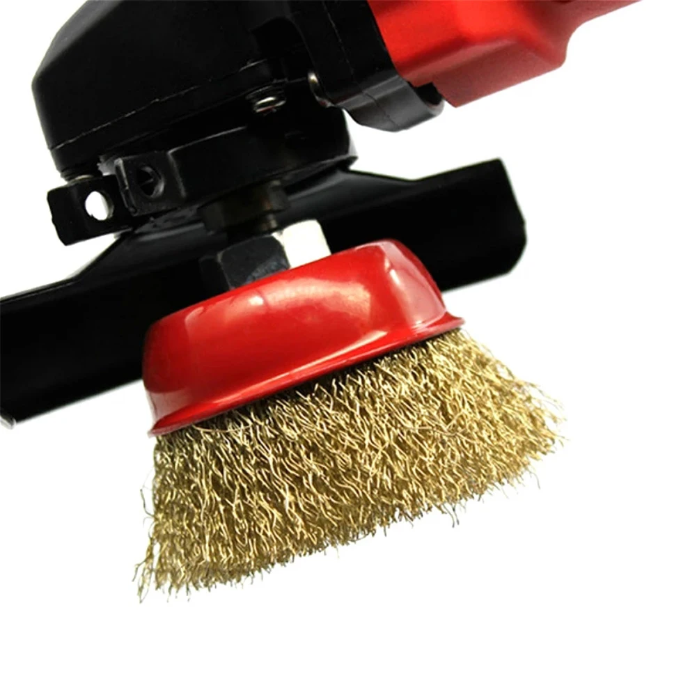 

1 Pc Sisal Brush Remove Rust Brush Rotary Brass Steel Wire Brush Crimp Cup Wheel Angle Grinder For M10/M14 Screw Tool Accessorie