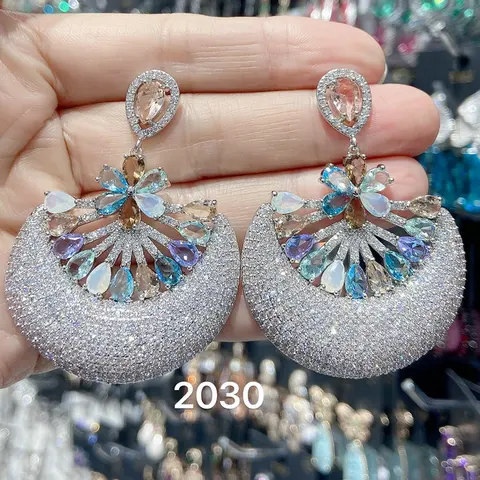 Bilincolor винтажные серьги с большим зеленым цветком для женщин, роскошные