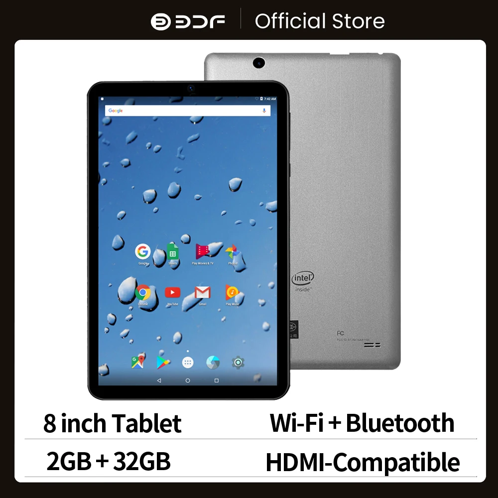 BDF 8 Inch Tablet Pc Android Tablet Google Play Store WiFi Edition Bluetooth 2GB Ram 32GB Rom IPS 1280*800 Lcd Android 6.0 OS