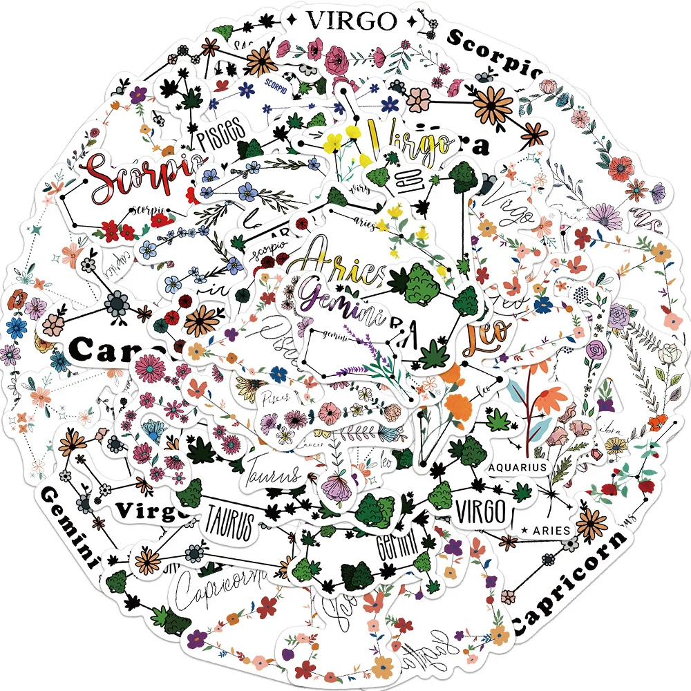 

10/30/50 шт., креативные наклейки в виде созвездий и цветов