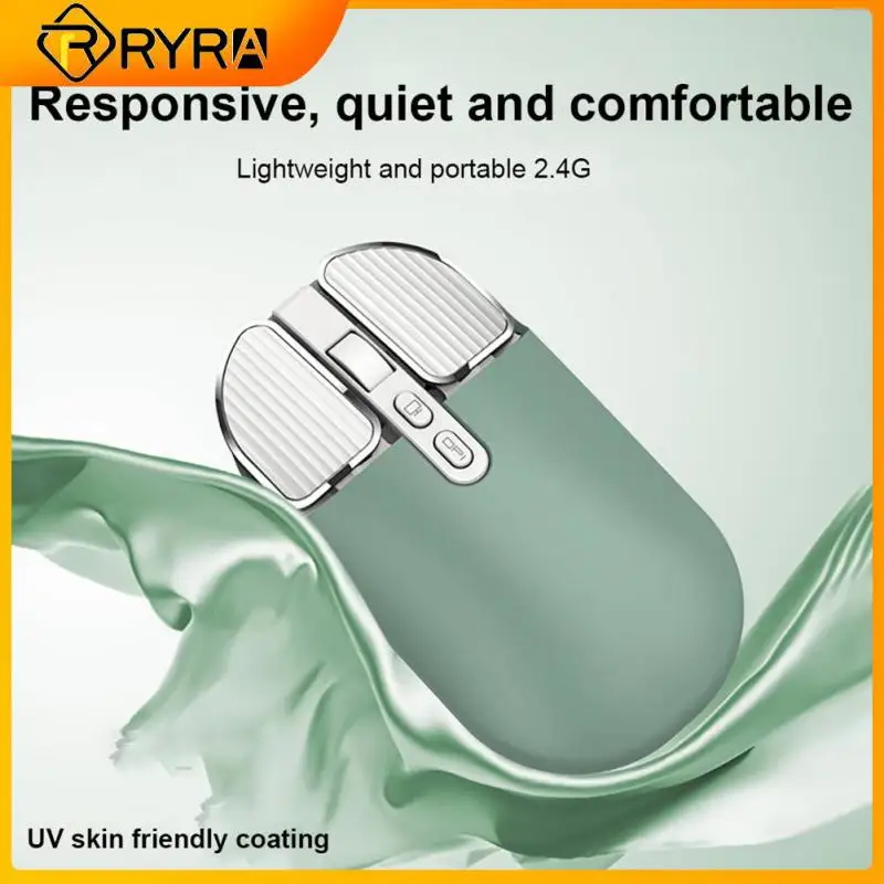 

Беспроводная перезаряжаемая Bluetooth-мышь RYRA, 2,4 ГГц, USB-мыши для Android, Windows, планшета, ноутбука, ПК, геймерская мышь для IPad