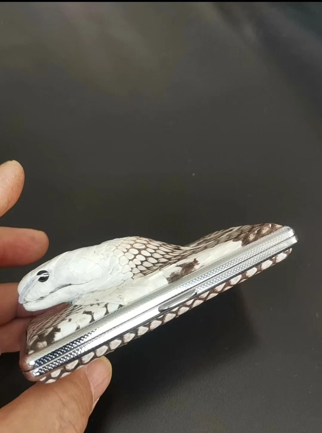 Новинка 2024 роскошный портсигар из натуральной кожи питона тонкий держатель для