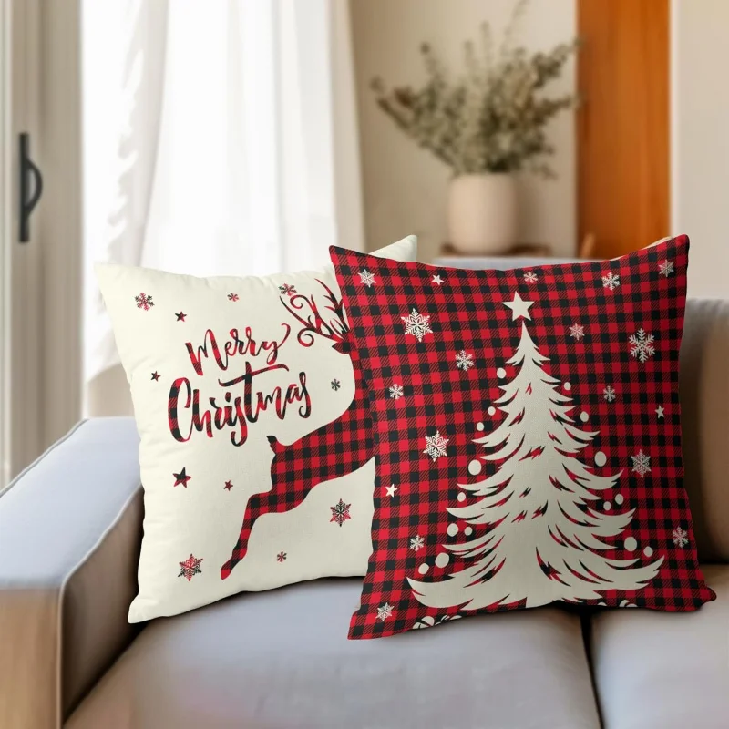 Набор наволочек с рождественскими елками из 2-х рождественских рогов лося оленя