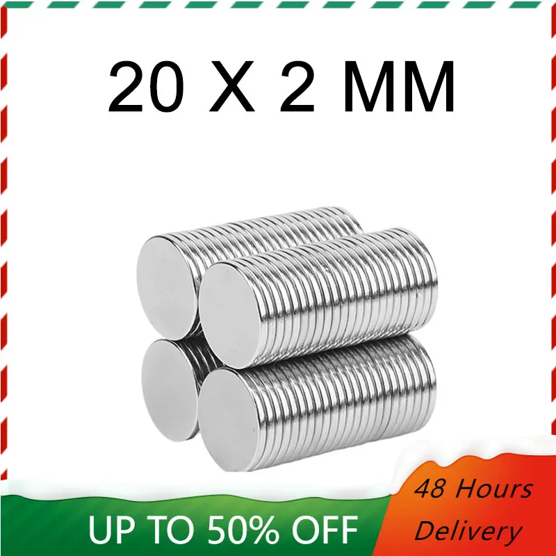 

5/10/15/20 Pcs 20x2mm Round NdFeB Neodymium Magnet N52 Fridge Magnets Rare Earth Magnets imanes Permanent Magnetic Disc