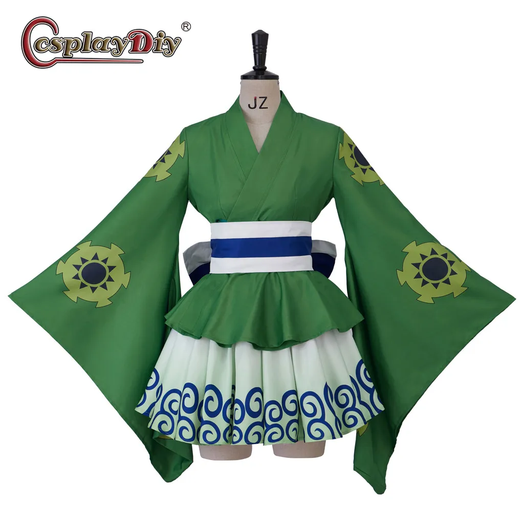 

Cosplaydiy Roronoa Cosplay Kimono Dress Uniform Anime Costume pirate Zoro Lolita Maid Dress Halloween Carnival Suit Role Play