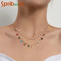 new womens neck chain pearl love heart pendant chain necklaces temperament jewelry on the neck trendy party necklace girls gift
