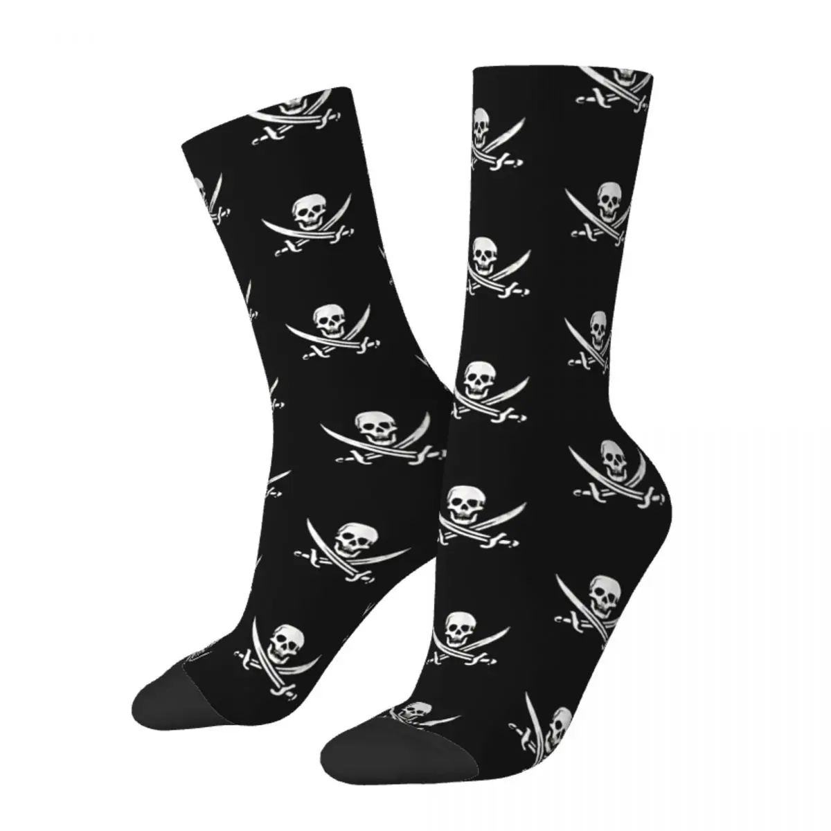 

Happy Men's Socks Calico Jack Sword Retro Harajuku Pirate Flag Hip Hop Novelty Crew Crazy Sock Gift Pattern Printed