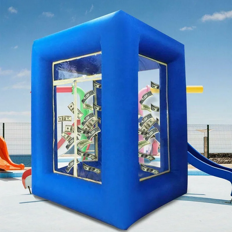 Factory Price Custom Inflatable Blower Vault Cash Cube Money Machine For Promotion |