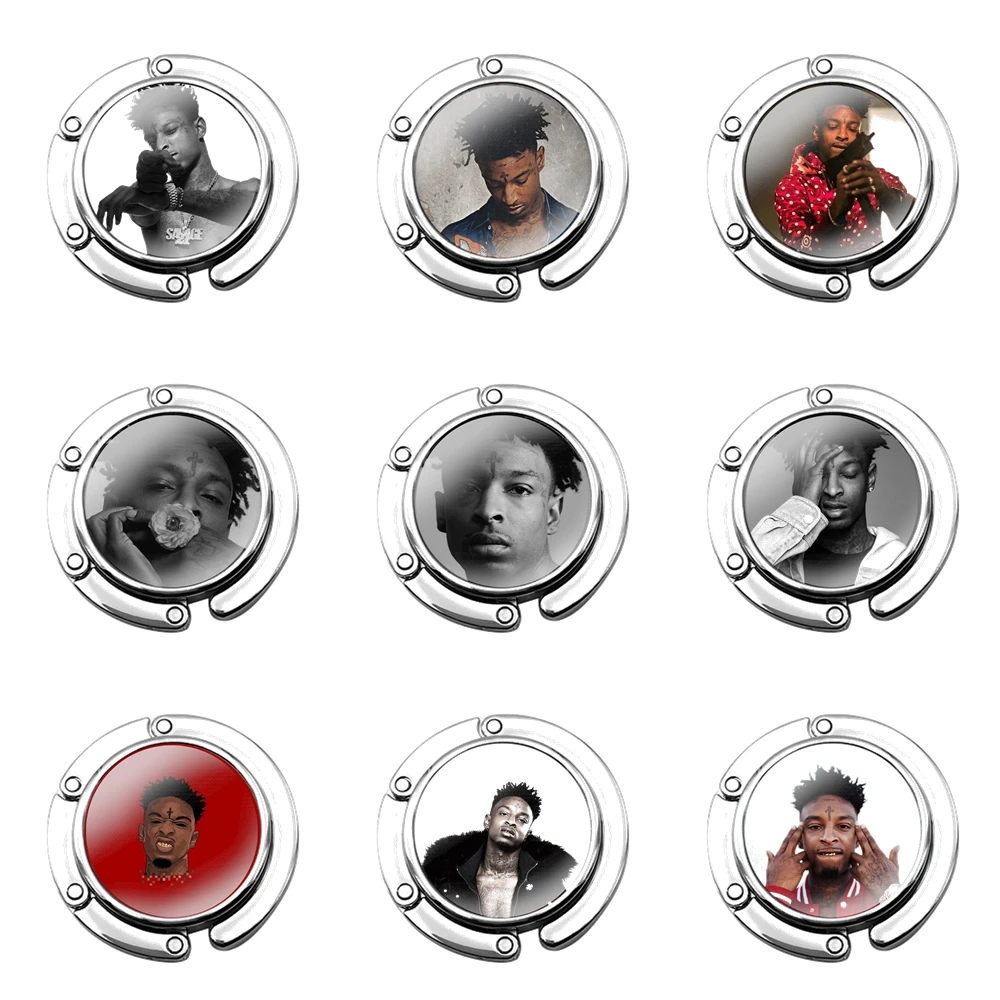 

Складной крючок для женского кошелька 21 savage Rapper Cartoon Fashion Креативный дизайн