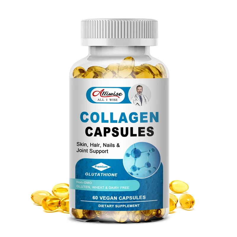 

Alliwise Collagen with Glutathione Biotin Vitamin C Capsules for Antioxidant Detox Support Immune & Skin Whitening Brightening