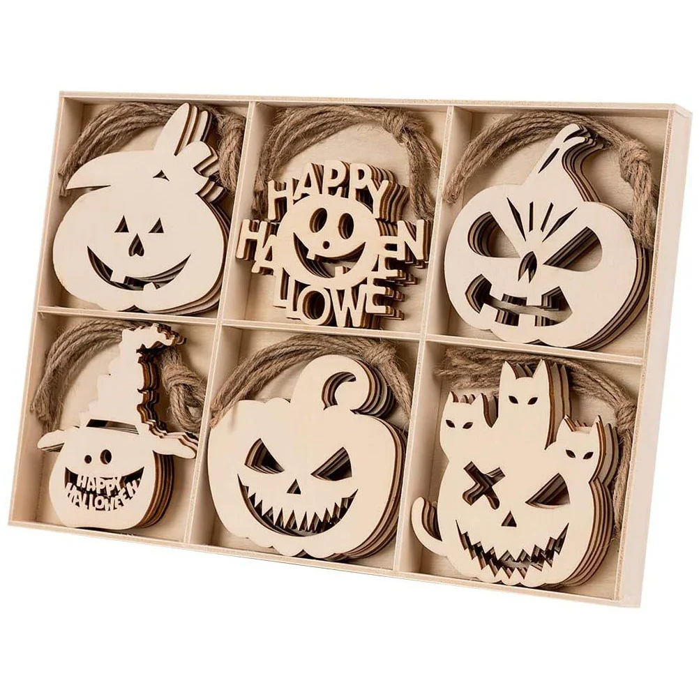 

60 шт., деревянные украшения для дома с привидениями