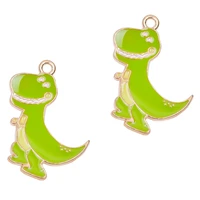 10pcs anime cartoon dinosaur charms alloy enamel pendant accessories jewelry making earring necklace diy craft for gift friend