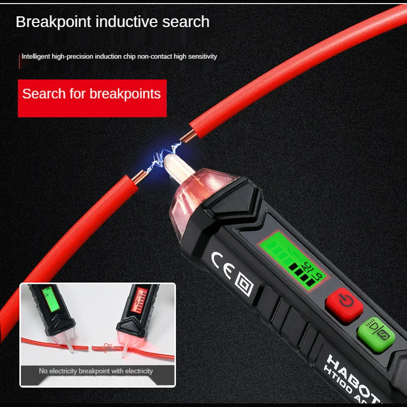 Фото Habotest - Бесконтактный измеритель напряжения Smartpen, HT100E, Сигнализация, DC, Тестер, Датчик №5