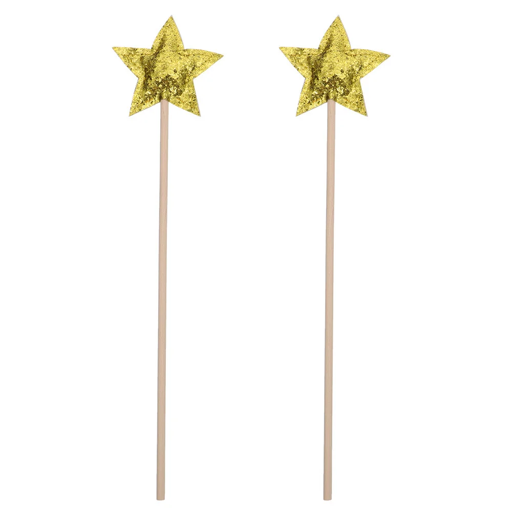 

2pcs Star Wand Wooden Fairy Wand Wand Crown Magical Wand Costume for