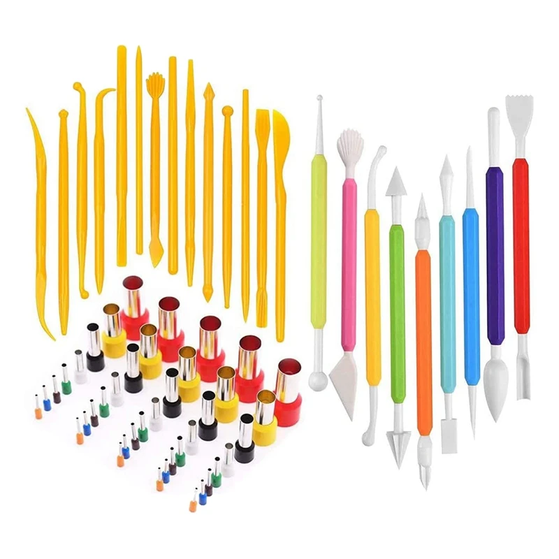 

Набор для резки полимерных глин, 40 резцов круглой формы, инструменты для моделирования глины, моделирования, скульптурирования, гончарных изделий, 63 шт.