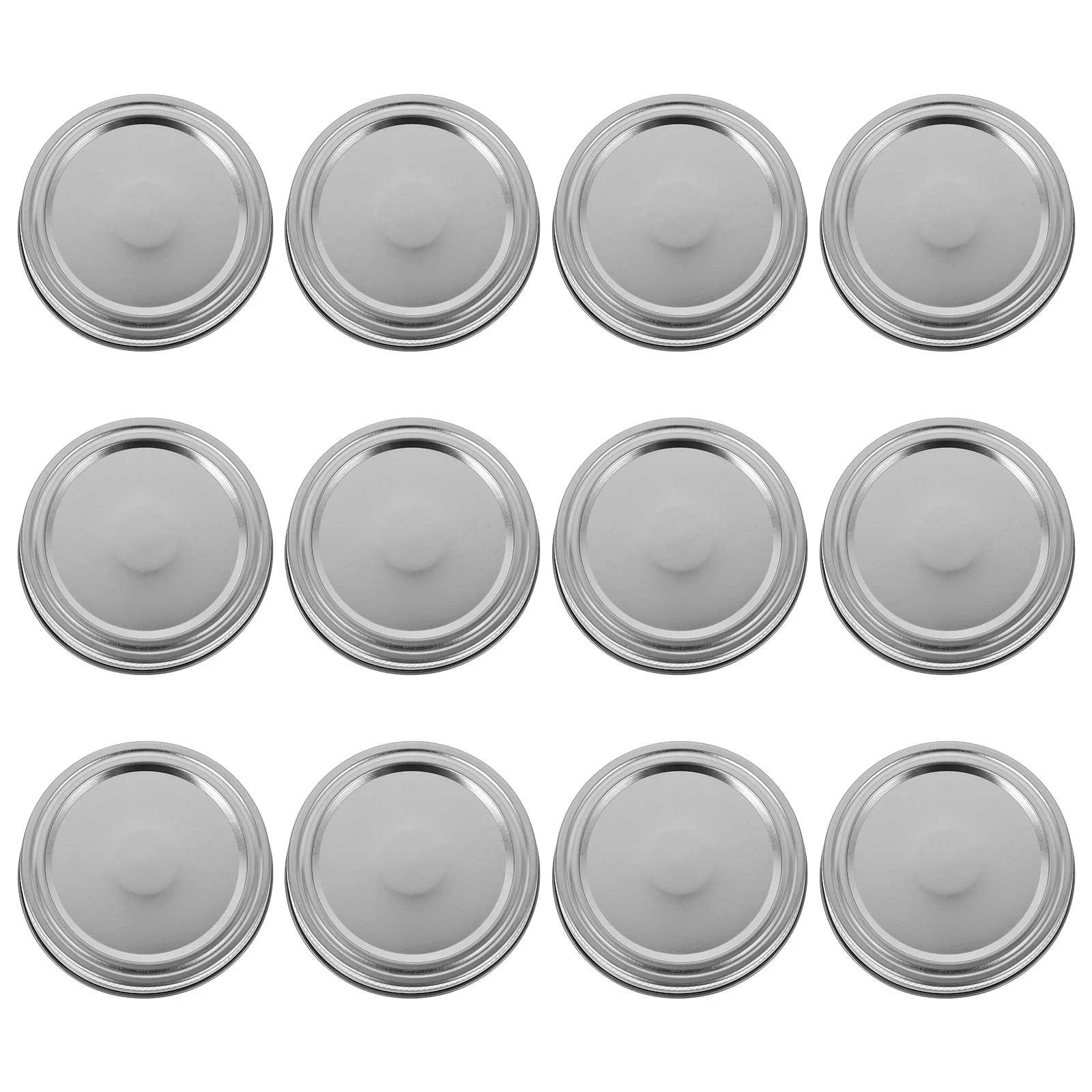 

12 Set Reusable Canning Lids Mason Jar Wide Mouth Sealing Food Storage Iron Covers Home