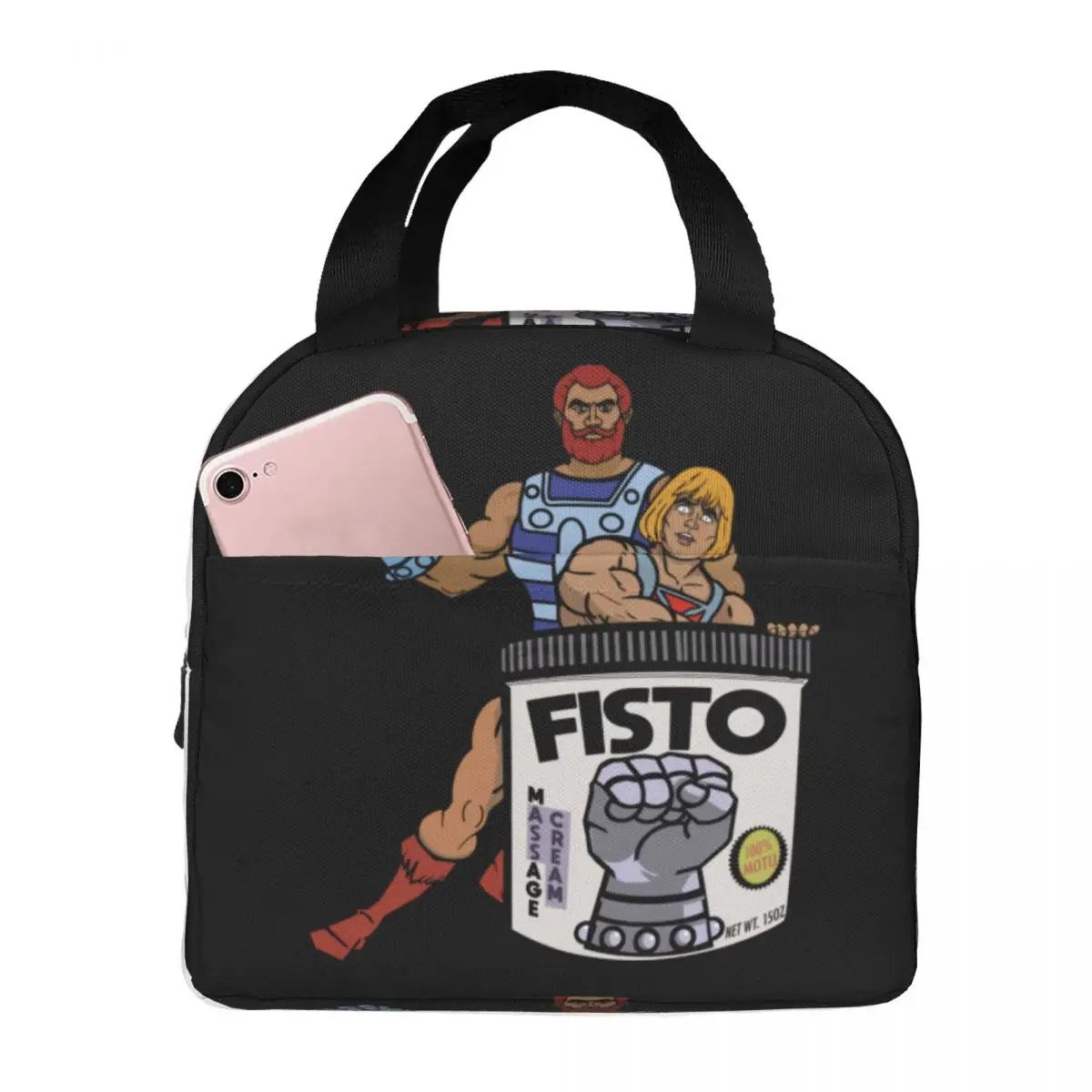 FISTO Lube Original Formula He-Man Lunch Bag Portable Insulated Cooler Bags Thermal Cold Food Picnic Lunch Box for Women