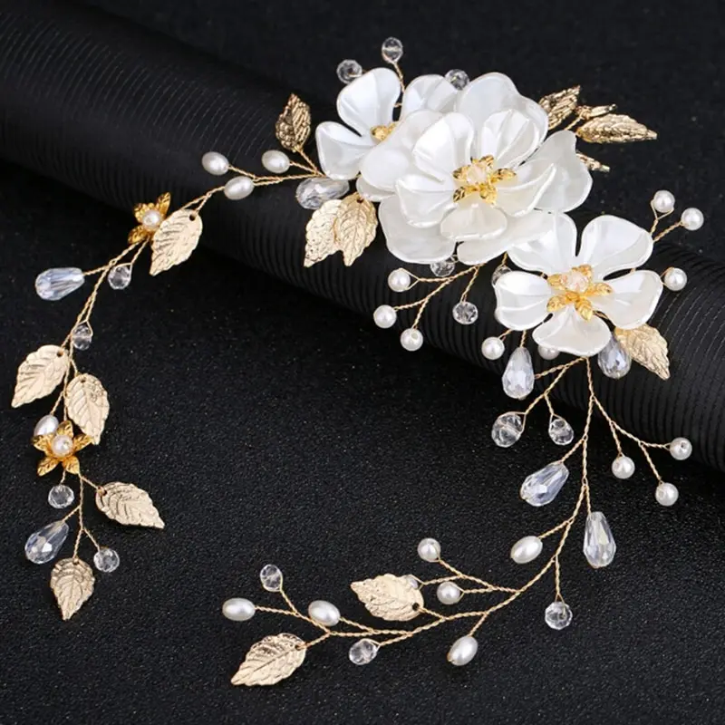 

1Pcs Bridal Wedding Crystal Rhinestone Pearls Flower Hair Clips Women Girls Hair Combs Hair Jewelry Accessories