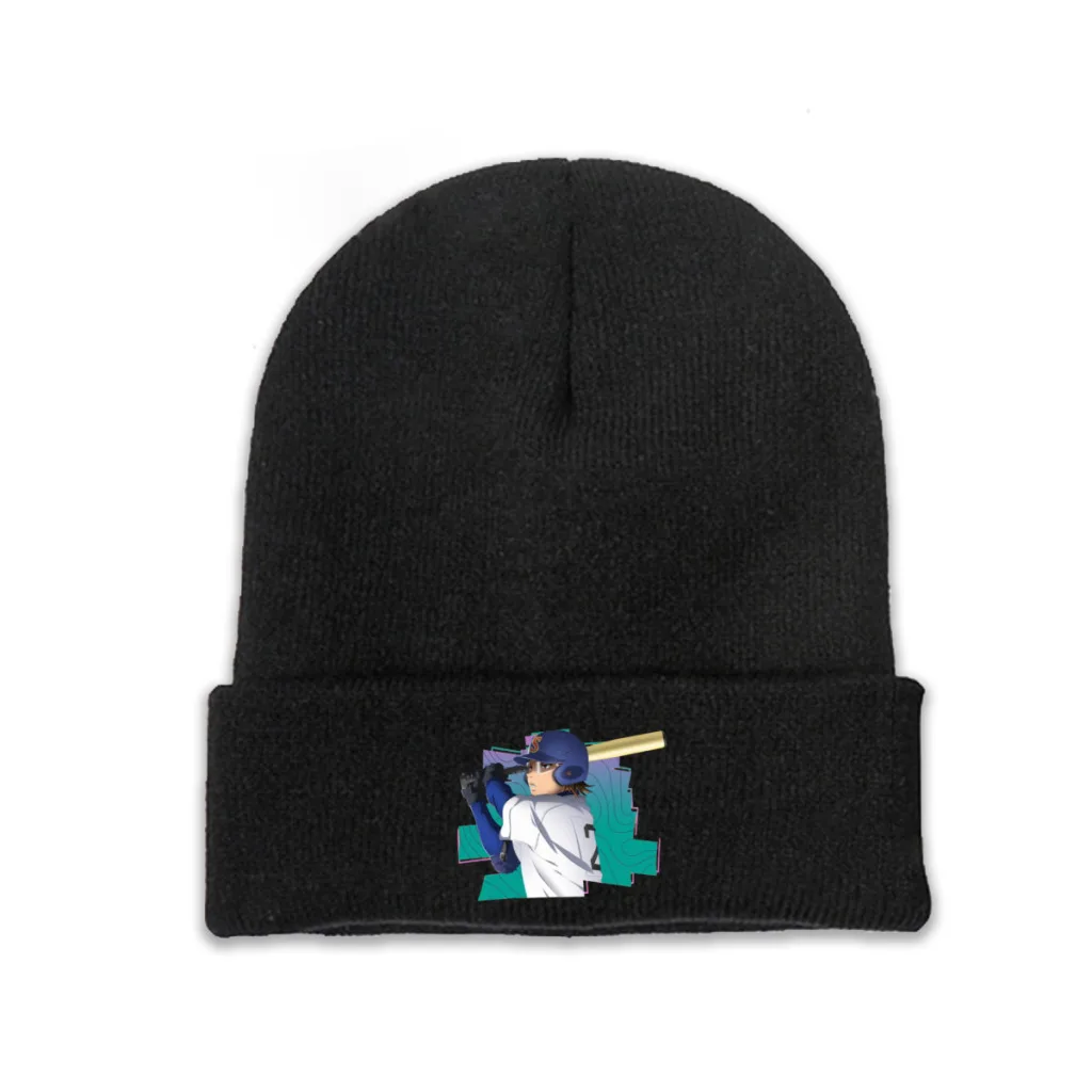 

Miyuki Kazuya Diamond No Ace Baseball Sawamura Eijun Anime Knitting Beanie Caps Skullies Beanies Ski Caps Soft Bonnet Hats Warm