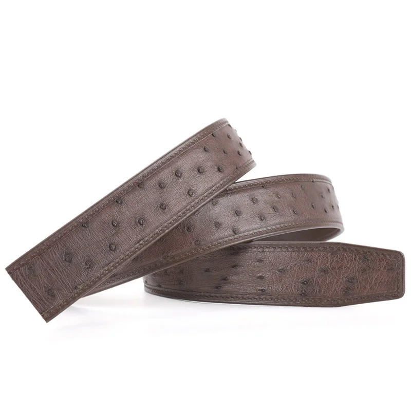 

Новинка 2022, мужские ремни Ostrich, мужской кожаный ремень в западном стиле, модный трендовый ремень без пуговиц, автоматическая пряжка, горячая ...