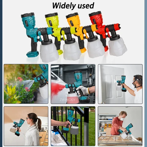 Аккумуляторный распылитель краски BSIDE 200 Вт для Makita/Dewalt/Milwaukee/Bosch/Ryobi 18 В