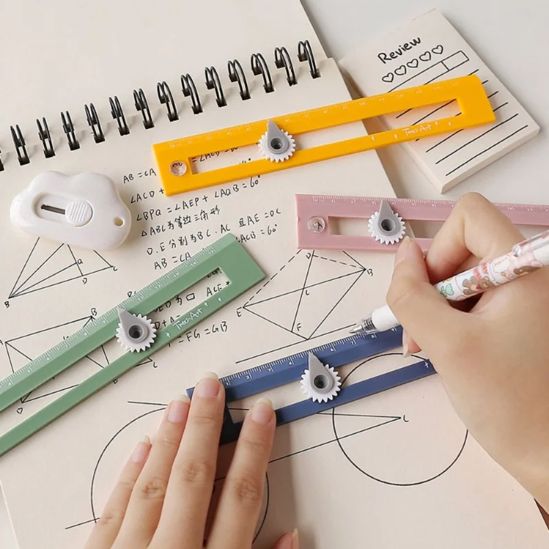 1Pc two-in-one Compasses Color Multifunctional Drawing Circle Tool DIY Geometric Compass Ruler for Office School Home