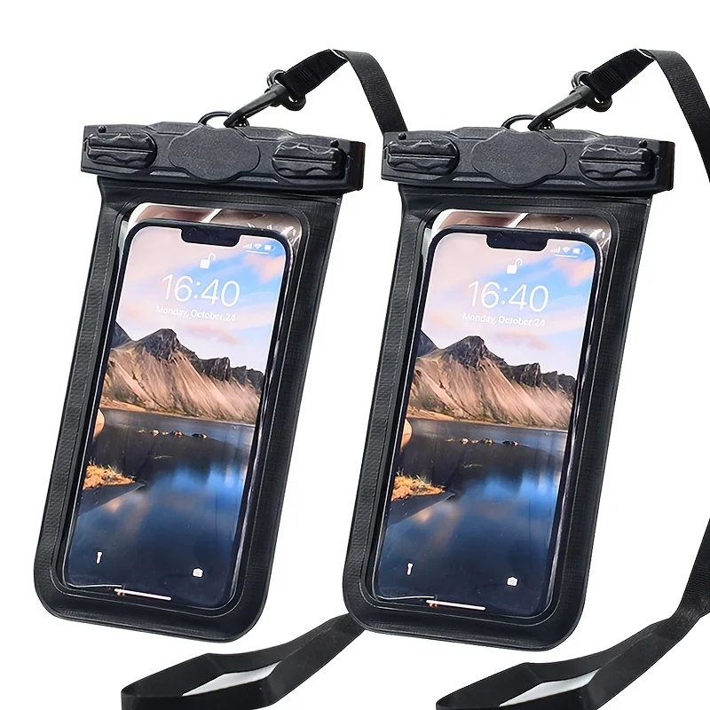 2pcs IPX8 Waterproof Phone Bag,Floating Airbag For iPhone 11 12 13 14 Pro Max,Touchscreen Pouch 7.6 Inch For Swim Sports Outdoor