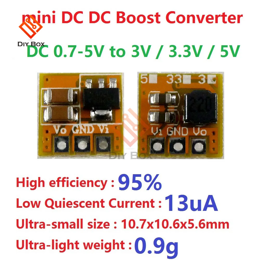 

0.7-5V to 3V 3.3V 5V DC DC Boost Converter Voltage Step-up Module