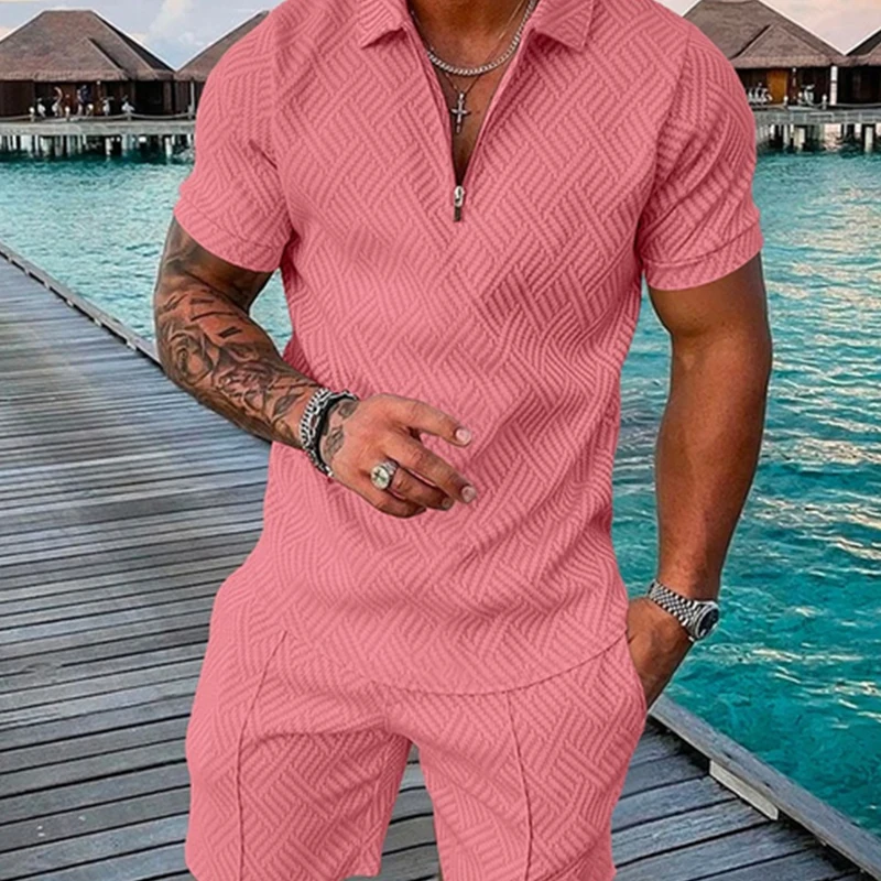 Man Summer Set New Polo Shirt Set Brand Sportswear Set Casual Men Short Outfits 2Pieces Set Tracksuit Suit Men Designershirt Set