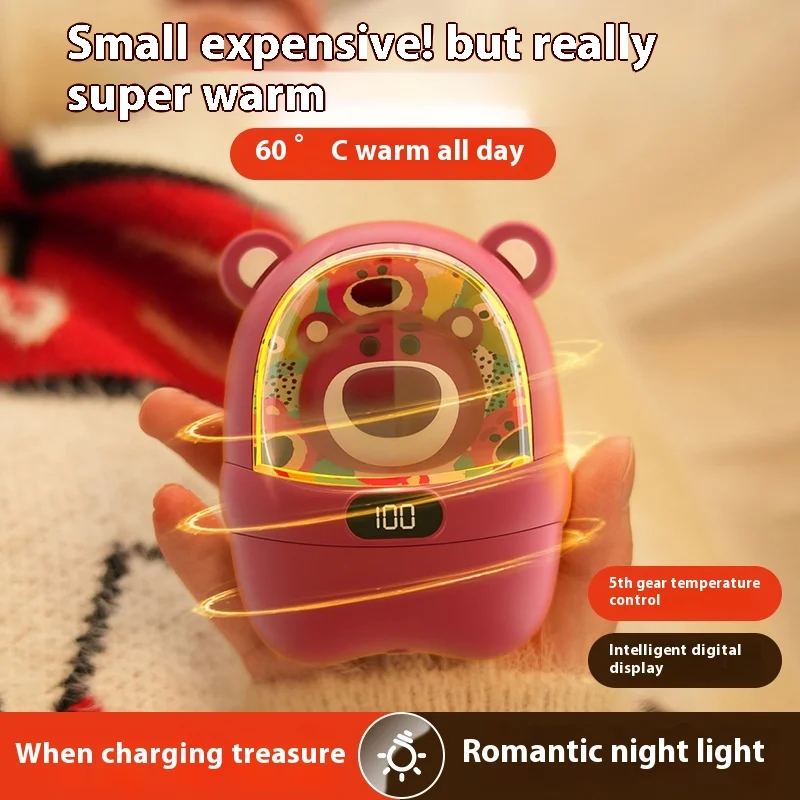 Новинка 2024 года мультяшный клубничный медведь Микки 2 в 1 теплая рука регулировка