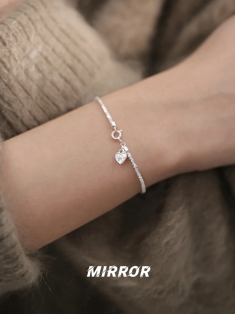 Браслет из стерлингового серебра 925 пробы с сердечком и звездой женские модные