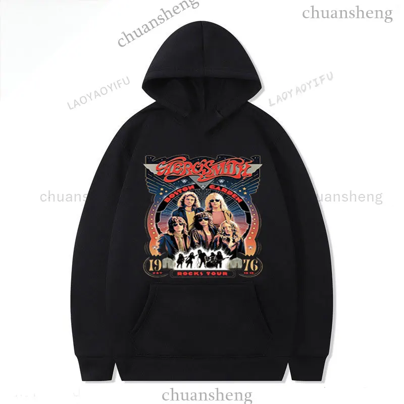 Фото Толстовки Aerosmith, толстовки с капюшоном из чистого хлопка, свободные удобные толстовки для творчества, повседневные толстовки на осень-зиму №1