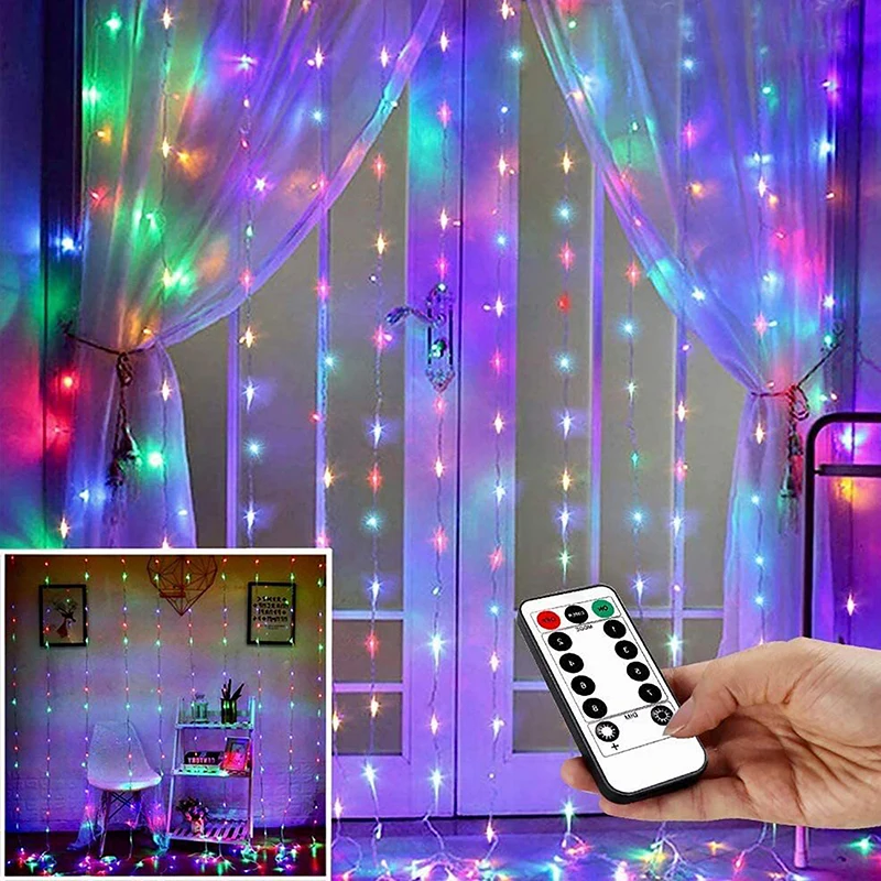 

1Pc LED Lighting Strings Fairy Light Garland String Lights Holiday Party Christmas Garden Decor Copper Wire Lamp Curtain Lamp