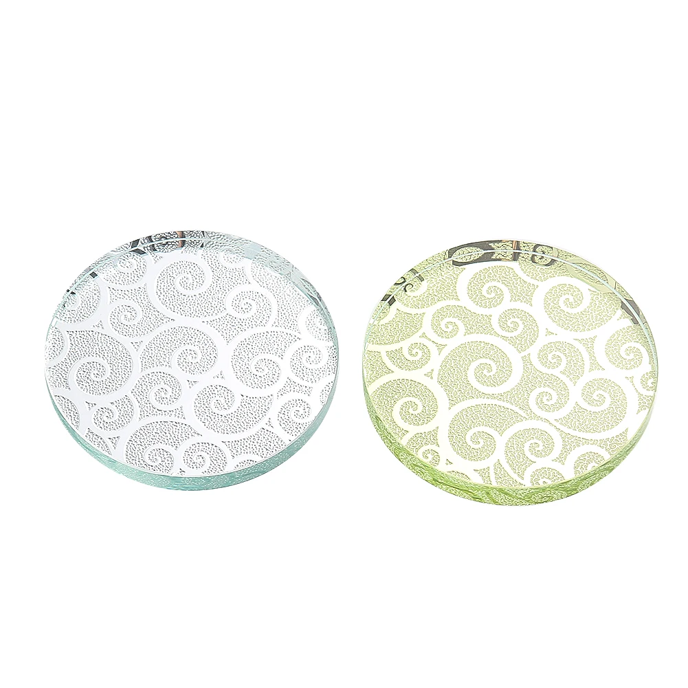 

Charms Mascot Auspicious Clouds Round Glass Crystal Crafts Grafted Eyelash Spacers Storage Tray Display Stand Makeup Tool Decor