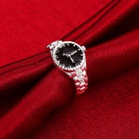 925 stamped silver rings for women men fine crystal black watch elegant fashion party gifts lady charm wedding luxury jewelry
