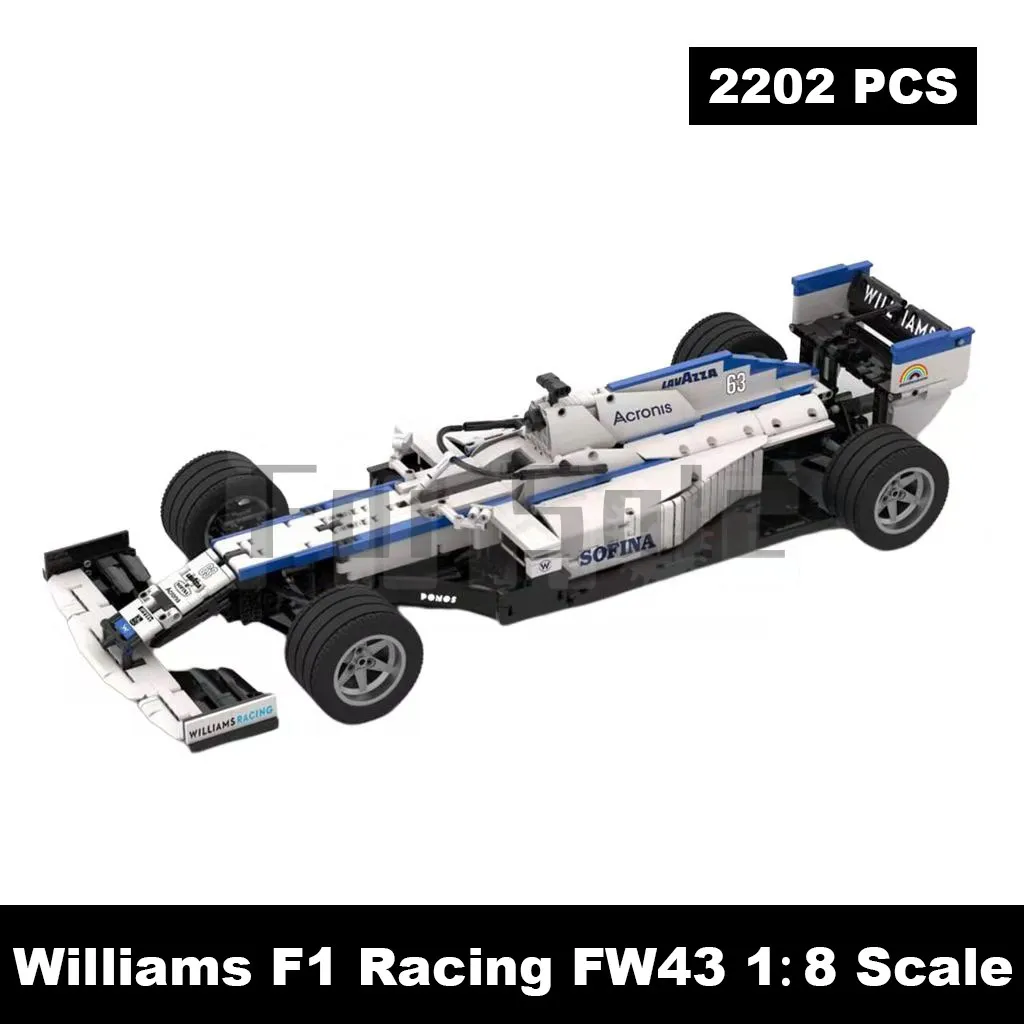 

Строительные блоки Moc-47392 Racing Fw43 масштаб 1:8, Стич, игрушки для взрослых, детей, мальчиков и девочек от 12 лет