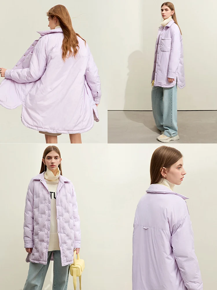 Женская пуховая куртка AMII в минималистичном стиле новинка 2023 зимняя теплая