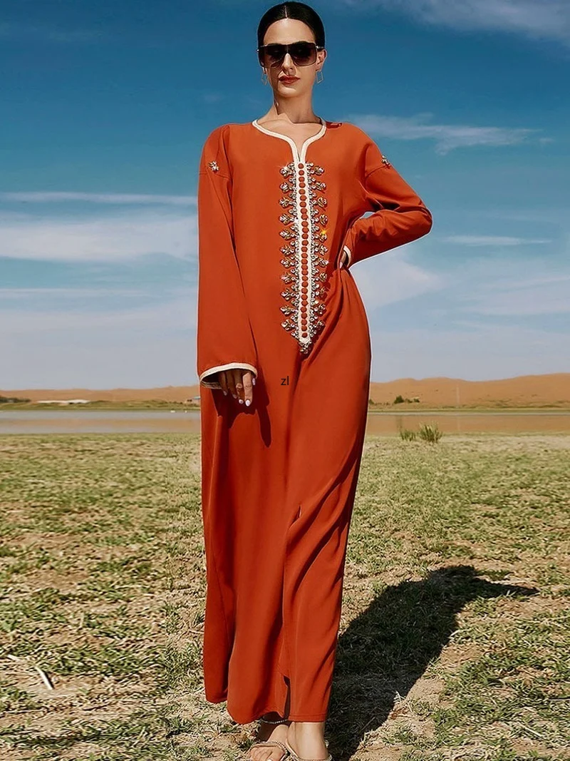 Eid Mubarak Abaya Dubai Turkey Muslim Hijab Dress Abayas for Women African India Maxi Dresses Islam Caftan Moroccan Kaftan Robe