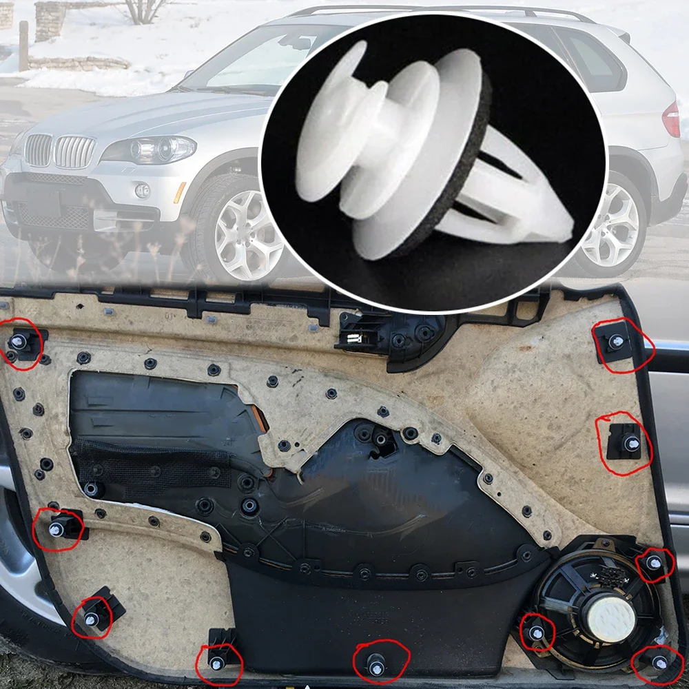 10 шт. для BMW X5 E70 F15 F85 2007 2008 2009 2010 2011 2012 2013 2014 2015 2016 2017 2018 панель дверной карты отделка подкладки зажим