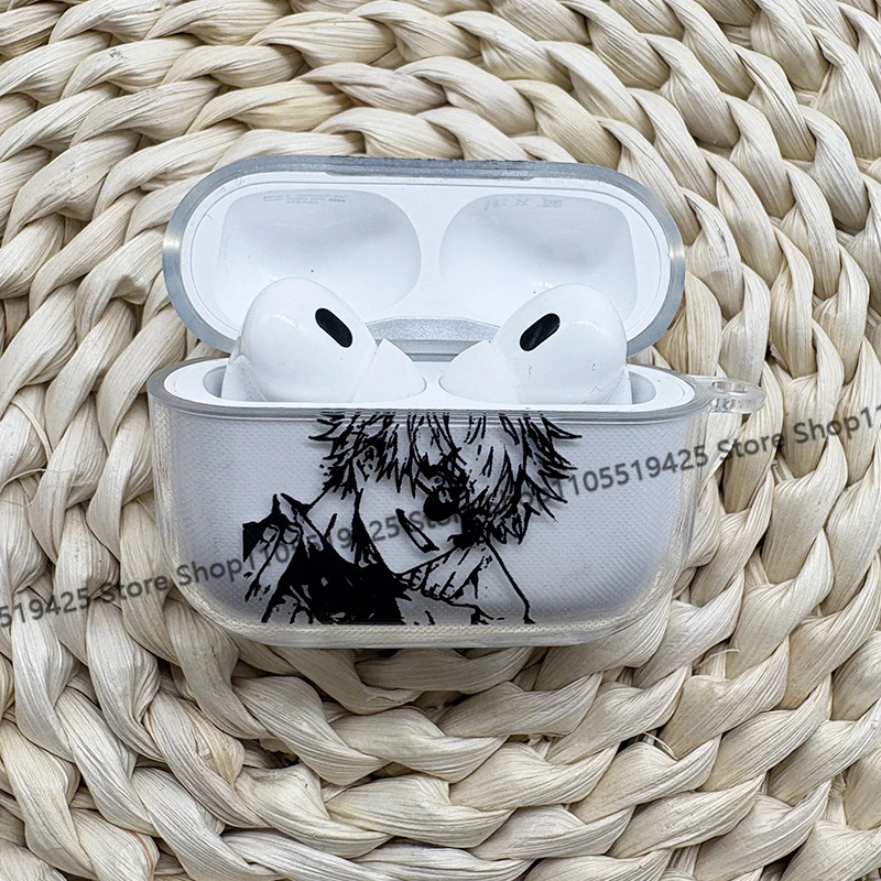 Фото Чехол для наушников в стиле аниме J-Jujutsu K-Kaisen G-Gojo для Airpods 4 3 2 Pro 3, силиконовый чехол для Airpod 2 3 1, защитный аксессуар-оболочка №2